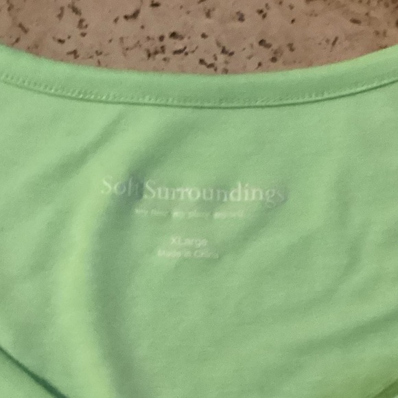 Soft Surroundings XL Ravello Henley Tunic Top Green Long Sleeve Stretch Womens - Picture 3 of 3